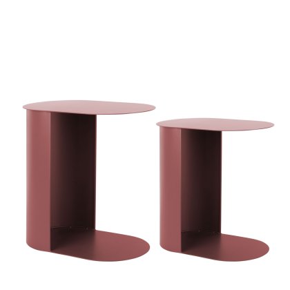 Riqueza - Set of 2 Oval Tables - Burgundy Red Riqueza - Set of 2 Oval Tables - Burgundy Red