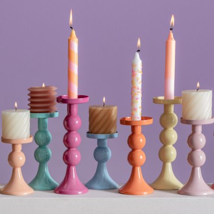 Candle Holder Funky - Medium Soft Pink Candle Holder Funky - Medium Soft Pink