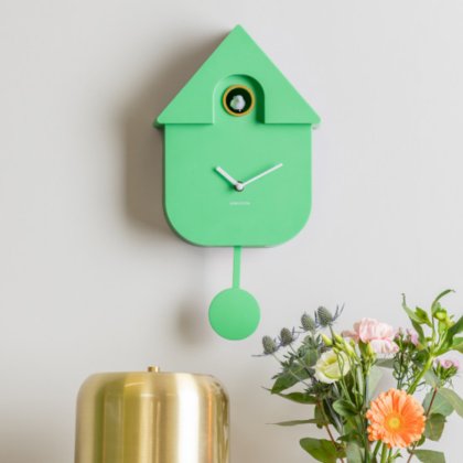 Wall Clock Modern Cuckoo - Bright Green