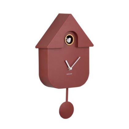 Wall Clock Modern Cuckoo - Ochre Red