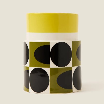 Orla Kiely - Spot Square Oval Utensil Pot Yellow Orla Kiely - Spot Square Oval Utensil Pot Yellow