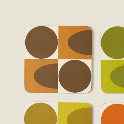 Orla Kiely - Spot Square Oval Coasters x4