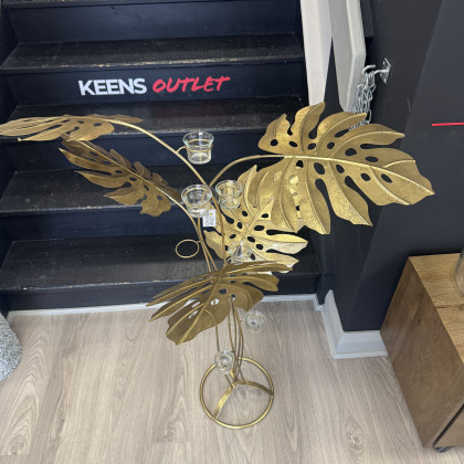 Gold Leaf Tropical Candle Holder
