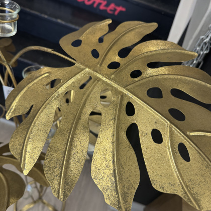 Gold Leaf Tropical Candle Holder