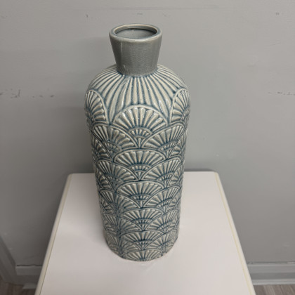 Scalloped Vase with Narrow Neck