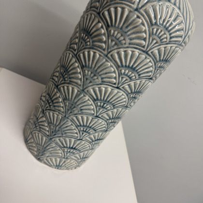 Scalloped Vase with Narrow Neck