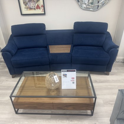 G Plan Jackson - Navy Velvet Sofa with double power & storage console