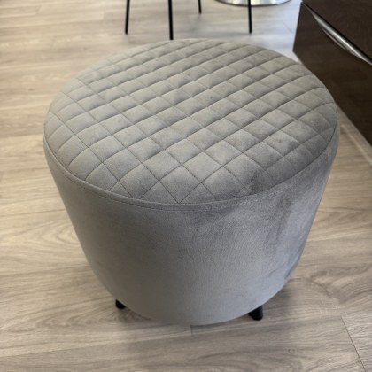 Ottowa Round Stool - Grey Velvet Ottowa Round Stool - Grey Velvet