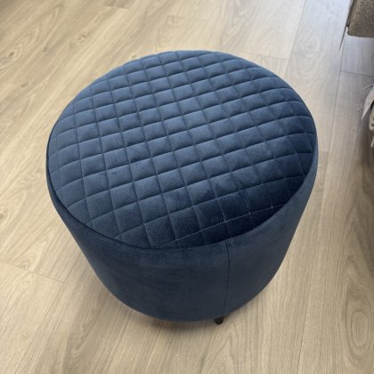 Ottowa Round Stool - Blue Velvet Ottowa Round Stool - Blue Velvet