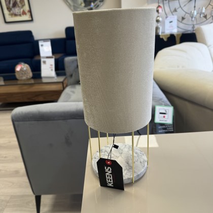 Marble Base Table Lamp with Velvet Shade Marble Base Table Lamp with Velvet Shade
