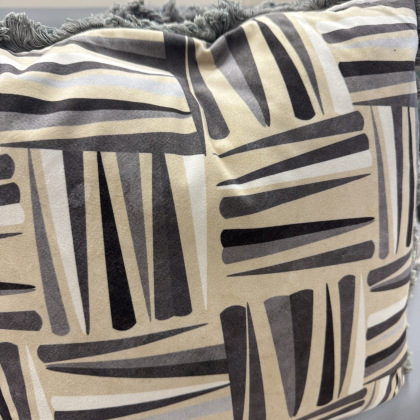 Set of 2 Shoreditch Grey Cushions with Fringe