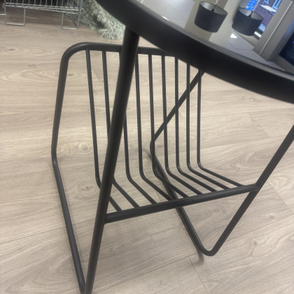 Mirrored Top Side Table with Magazine Rack - Sold as seen