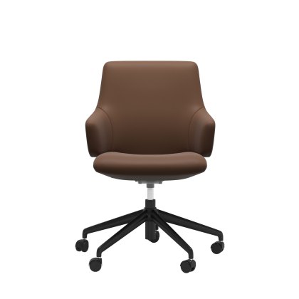 Quickship Stressless - Laurel Office Chair - Warm Brown Batick Leather Quickship Stressless - Laurel Office Chair - Warm Brown Batick Leather