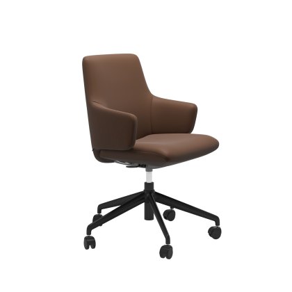 Quickship Stressless - Laurel Office Chair - Warm Brown Batick Leather Quickship Stressless - Laurel Office Chair - Warm Brown Batick Leather