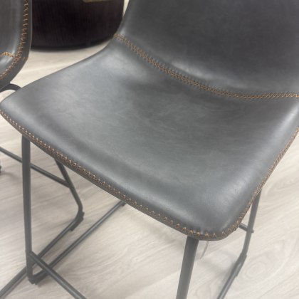 Set of 2 - Cooper v2 Counter Stools - Grey with Tan Trim