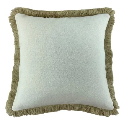 Slub Cushion with Heavy Natural Fringe