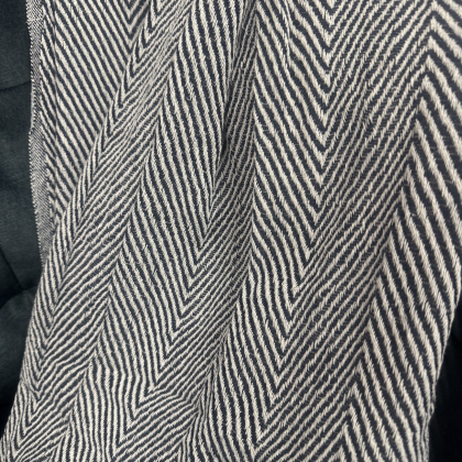 Malini Herringbone Charcoal Throw with fringe