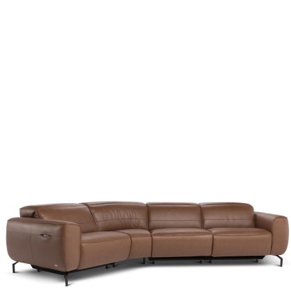 Natuzzi Editions - Zenith - 272+045+291+F52 - Curved Sofa Electric Motion on Right