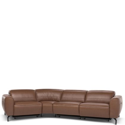 Natuzzi Editions - Zenith - 272+045+291+F52 - Curved Sofa Electric Motion on Right