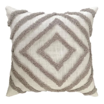 Mesa Taupe Cushion - Cotton Tufted Diamond Design Mesa Taupe Cushion - Cotton Tufted Diamond Design