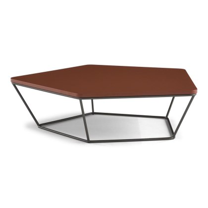 Natuzzi Editions - Chocolate Coffee Table - Matt Brick Top/Pewter Frame