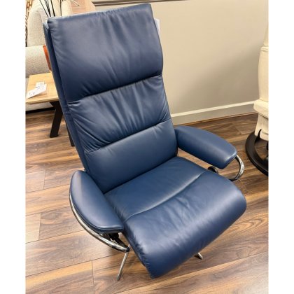 Stressless - Tokyo Medium Highback Chair & Stool - Dark Blue - Last one only