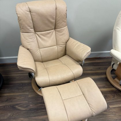 Stressless - Mayfair Medium Chair & Stool Chair - Leather - Last one only