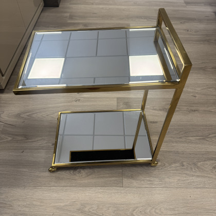 Gold & Mirrored Side Table / Trolley
