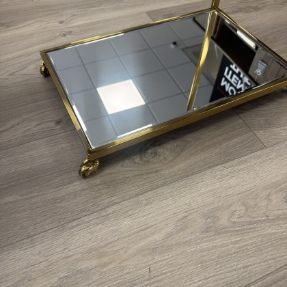 Gold & Mirrored Side Table / Trolley
