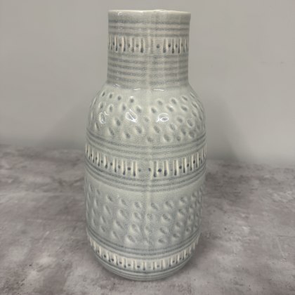 Large Soft Grey Patterned Vase