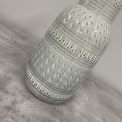 Large Soft Grey Patterned Vase