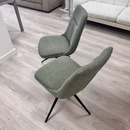 Bodega - Set of 2 Swivel Chairs - Sage Green Fabric
