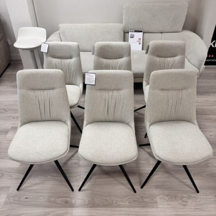 Bodega - Set Of 6 Swivel Chairs - Natural Fabric Bodega - Set Of 6 Swivel Chairs - Natural Fabric