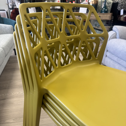 Calligaris - Set of 4 Alchemia Chairs - Mustard - Stackable