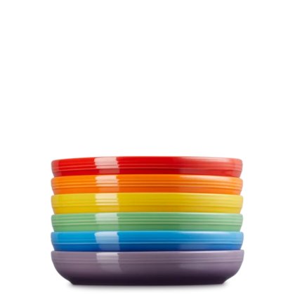 Le Creuset - Rainbow Set of 6 Coupe Pasta Bowls