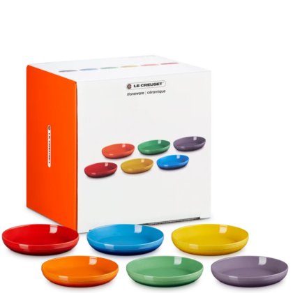 Le Creuset - Rainbow Set of 6 Coupe Pasta Bowls