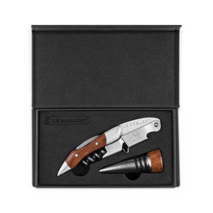 Le Creuset - Wine Accessories GS-190 Waiters Corkscrew and Stopper Gift Set Wood Le Creuset - Wine Accessories GS-190 Waiters Corkscrew and Stopper Gift Set Wood