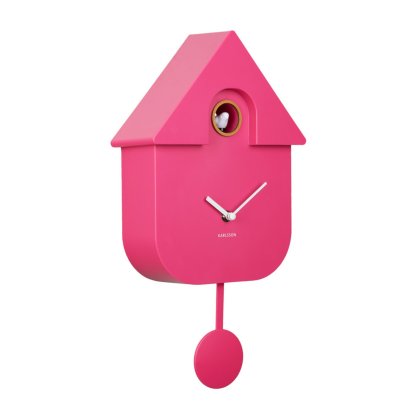 Wall Clock Modern Cuckoo - Bright Pink