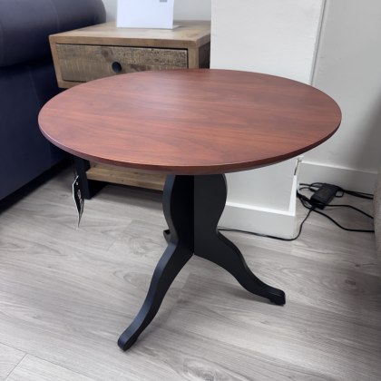 Round Dark Wood Side Table