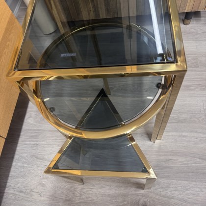 Layla Black &. Gold Nest of 3 Tables