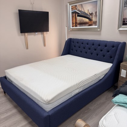 Louis Blue Fabric - Kingsize Bed Frame