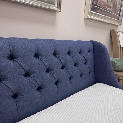 Louis Blue Fabric - Kingsize Bed Frame
