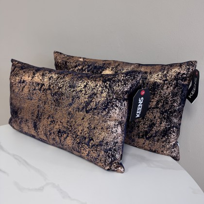 Cushion Bundle - Navy & Copper Lumbar - Set of 2