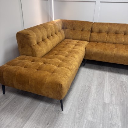 Skyscraper - Fabric LHF Corner Sofa - Misty Gold Velvet