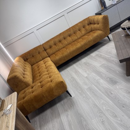 Skyscraper - Fabric LHF Corner Sofa - Misty Gold Velvet