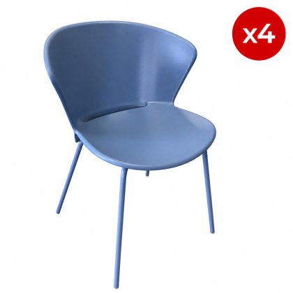 Set of 4 - Calligaris - Bahia Chairs in Sky Blue Set of 4 - Calligaris - Bahia Chairs in Sky Blue