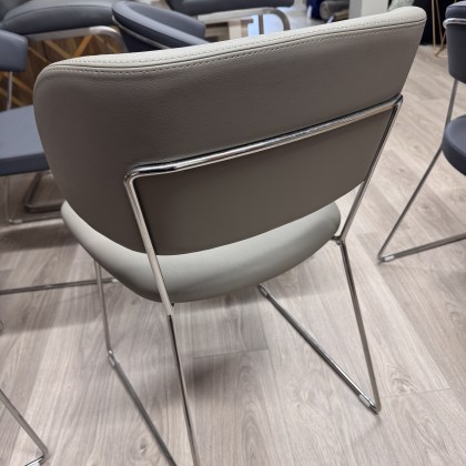 Calligaris - Set of 2 Claire M Chairs in Taupe Leather Calligaris - Set of 2 Claire M Chairs in Taupe Leather