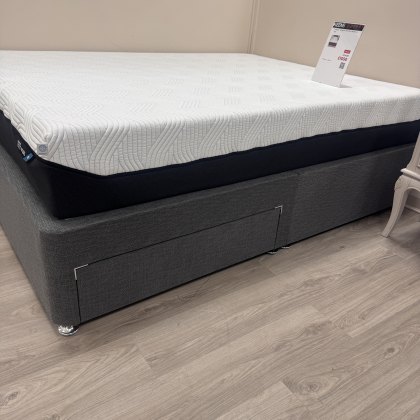 Kingsize Silentnight - Divan Base - 2 Drawers - Grey Fabric Kingsize Silentnight - Divan Base - 2 Drawers - Grey Fabric