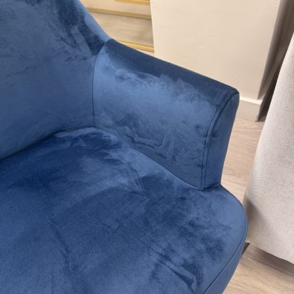 Melanie - Blue Velvet Accent Chair