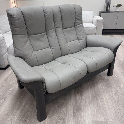 Stressless - Buckingham 2 Seater - Grey Leather & Grey Wood